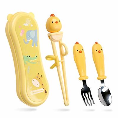 HIWOOD Baby Self Feeding Training Spoon and Fork Set with Travel Case,  BPA-Free Cute Circle Toddler Training Utensils, Silicone/ABS Great  Tableware Set Spoons Fork for Kids(Light Blue) - Yahoo Shopping