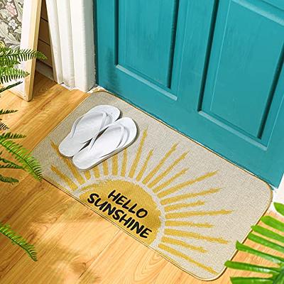 Treela Yellow Hello Sunshine Doormat Summer Decorative Door Mat
