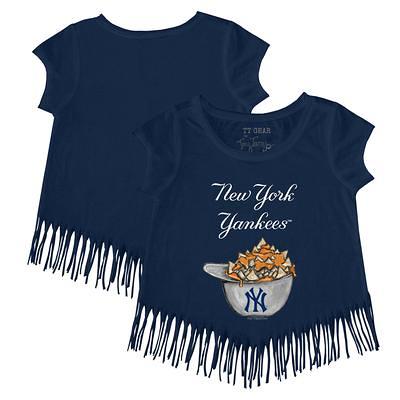 Girls Youth Tiny Turnip Navy New York Yankees Nacho Helmet Fringe