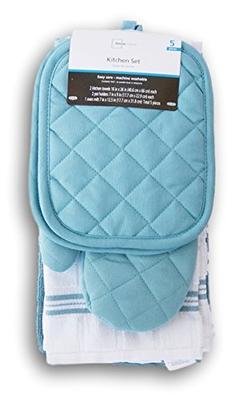  Muldale Blue Kitchen Towels and Pot Holder Sets - Blue