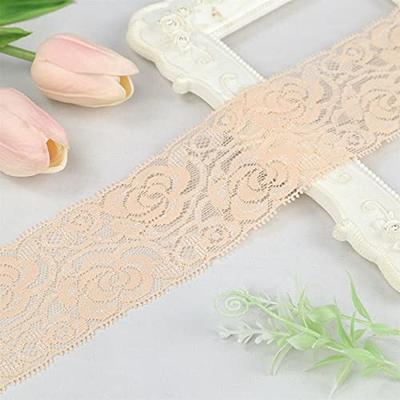 3 Lace Ribbon, Floral Lace Trim, Elastic Lace for Crafts, Decorating (10 Yards)