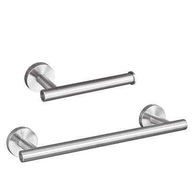 Mainstays SnugFit Over-the-Door 3-Tier Towel Bar with 2 Hooks, Satin Nickel  