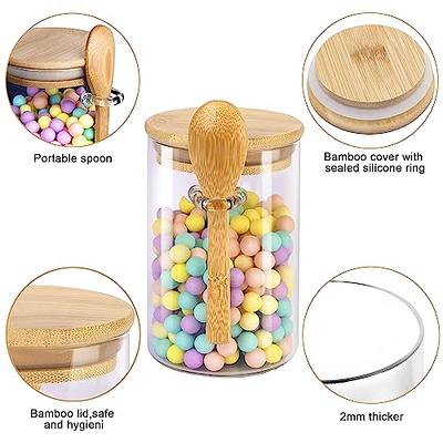  Sweejar Large Glass Candy Jars with Wooden Lids, 1.2