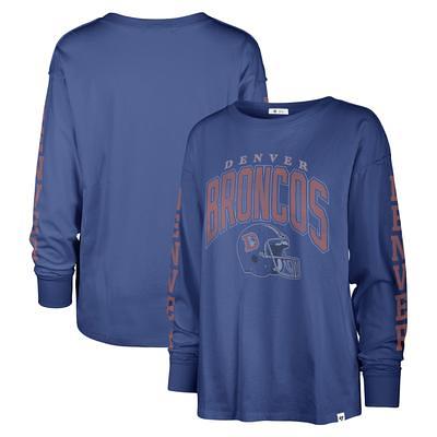 Gameday Couture Denver Broncos Women's Gray Gladiator Studded Sleeve Cropped  T-Shirt