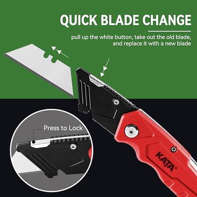 REXBETI 2-Pack Folding Utility Knife Heavy Duty Retractable Box Cutter