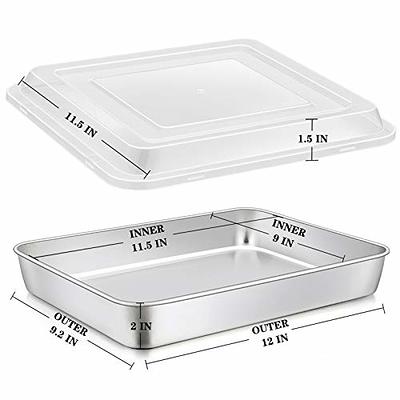 10-Piece Baking Pans set, E-far Stainless Steel Bakeware Set for Oven,  Include Cake Pan/Baking Cookie Sheet/Pizza/Muffin/Loaf Pan, Non-Toxic &  Heavy