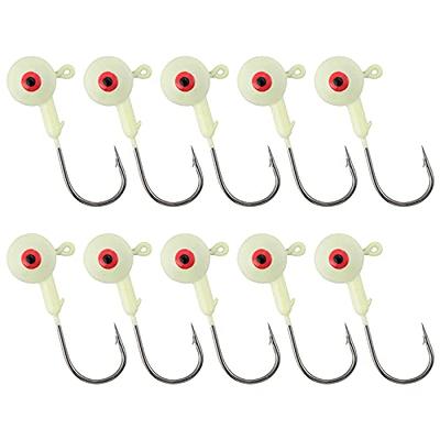 Alwonder 10 Pack Round Fishing Jig, Bass Ball Jigs 3D Eyes High Carbon  Steel Jig Hooks Bass Lures Jig Heads Freshwater Saltwater Surf Fishing Jigs  for Walleye Striper Pompano, Luminous-3/8oz - Yahoo