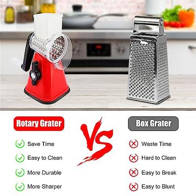 Rotary Cheese Grater, Mandoline Vegetable Slicer with 3 Detachable Drum  Blades, Rotary Grater for Kitchen Dishwasher Safe, Efficiently Cheese  Grinder