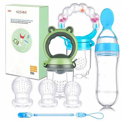  Baby Food Feeder, Fresh Food - 2 Pack Fruit Feeder Pacifier, 6  Different Sized Silicone Pacifiers, Baby Food Dispensing Spoon, Baby  Feeding Set