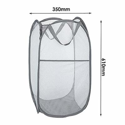 Collapsible Laundry Basket Foldable Mesh Pop Up Hamper with Durable Handles  for Nursery College Dorm or Travel