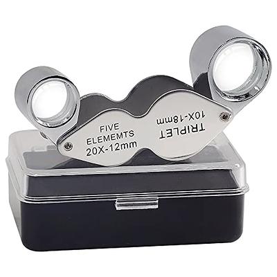 Triplet Loupe 10X Magnifier Folding Magnifying Glass Eyeglass