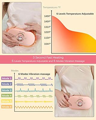 Period Heating Pad for Cramps-Portable Cordless Vibrating Menstrual Heating  Pads,Electric Small USB Heat Pad,Waist Belt Wearable Period Pain Simulator  for Cramp/ Back Pain relief,Gifts for Women Girl 