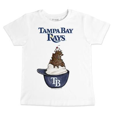 Toddler Tiny Turnip White/Navy Tampa Bay Rays Stega 3/4-Sleeve Raglan T-Shirt