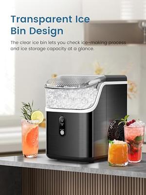 Compact Nugget Ice Maker, 33 lbs/Day Countertop Ice Maker with Soft Chewy  Pellet Ice, Pebble Ice Machine