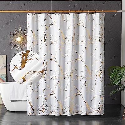 HIG Modern Glitter Geometric Metallic Printed Shower Curtains for