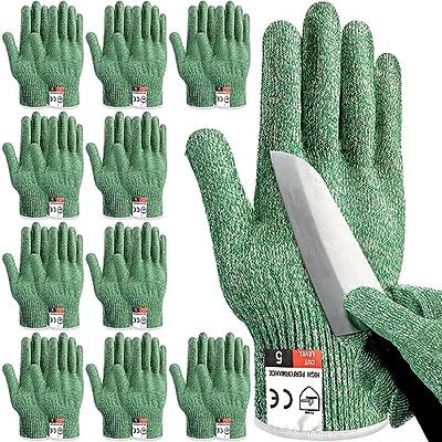 mearens Cut Resistant Gloves, Food Grade Safety Gloves Kitchen Anti Cut Gloves for Cutting, Level 5 Proof Cutting Work Gloves (Large)