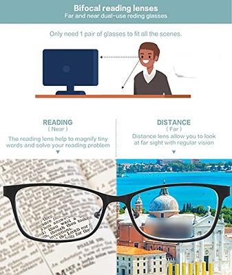  Sexy Leopard Bifocal Reading Glasses with Clear Lenses, Blue  Light Blocking Glasses for Women/Men, Reduce Eyestrain : Health & Household