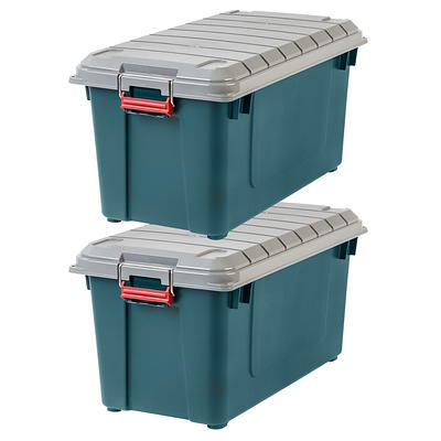 IRIS USA 40 Quart Stack & Pull Clear storage Box, Gray, 5 Pack