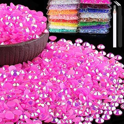 Resin Rhinestones Flatback Round Jelly Rhinestone Non Hotfix Crystal Gems  for DIY Crafts Clothes Tumblers Face Makeup Manicure