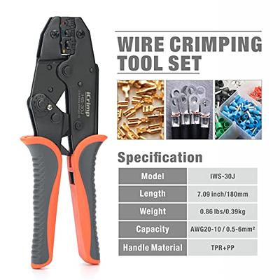 Square Crimp Wire Ferrule Crimper AWG 26-10