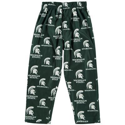 Michigan State Spartans Youth Green Team Logo Flannel Pajama Pants