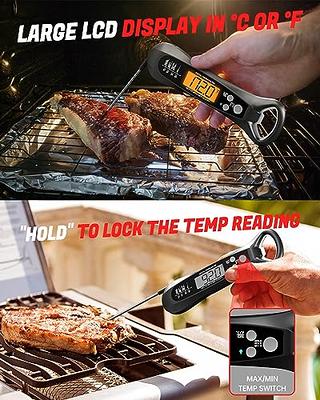 ThermoPro Red/White Digital Thermometer with Backlight, Rotating Display  and Waterproof for Grilling TP19HW - The Home Depot