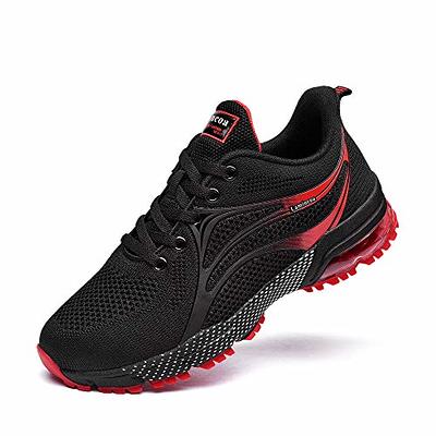  Lamincoa Men's Tennis Walking Shoes Slip On Lightweight  Athletic Fashion Casual Sneakers for Running Gym Jogging Fitness Black US 7