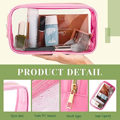  4 Pcs Preppy Makeup Bag Chenille Letter Nylon Cosmetic