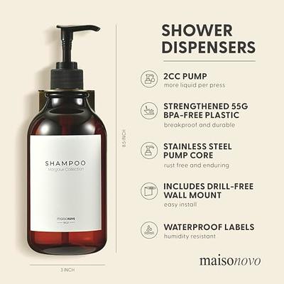 Shampoo Dispenser for Shower Wall 3 Chamber - Drill Free Shower