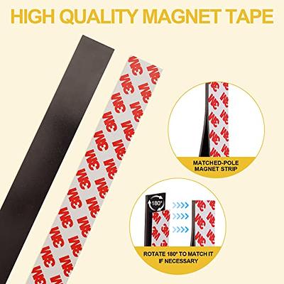 Adhesive Magnetic Tape 8 Feet,Flat Package (8 PCS 1X12),Sticky