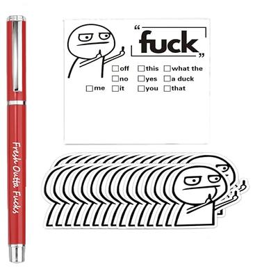  Niziline Fresh Outta Fucks Pad and Pen, Snarky Novelty Office  Supplies, White Elephant Gift, Novelty Pen Desk Accessory, Fun Gifts for  Friends… (black and red) : Office Products