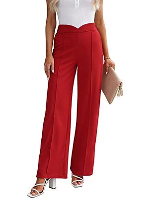 Dressy Womens with Pockets Women's New Front Slit Wide Leg Pants High Waist  Dress Pants for Women Business Casual Black at  Women's Clothing store