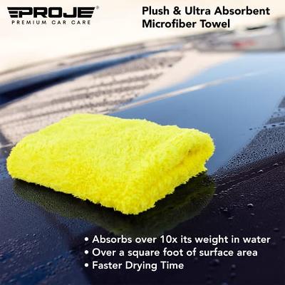 PROJE' Blue Microfiber Towel for Cars - Ultra Absorbent - Car Drying,  Polishing, Buffing Cloth & Interior Detailing Towel - 500 GSM 16x16in -  Auto