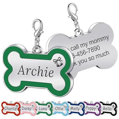 Dog Tag Custom Personalized Engraved Pet Name Stainless Steel Bone