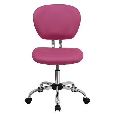 Mid-Back Gray Mesh Padded Swivel Task Office Chair with Chrome Base