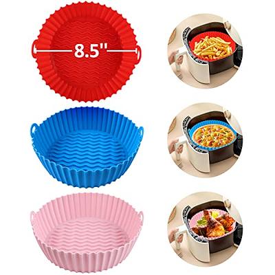 TMYIOYC 3-Pack Air Fryer Silicone Pot, 8.5 Inch Air Fryer Basket, Food  Grade Accessories, Reusable Air Fryer Liner, Replacement of Parchment Liners,  No Need to Clean the Fryer(For 5 to 6QT) 