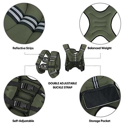 Weighted Vest with Ankle/Wrist Weights 6lbs-30lbs Body Weight Vest with  Reflective Stripe, Size-Adjustable Workout Equipment for Strength Training