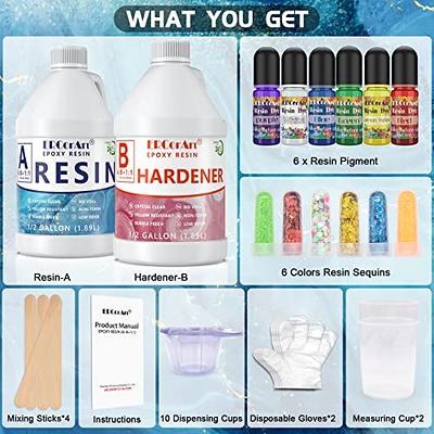 Dr. Crafty Clear Epoxy Resin Crystal Clear - Art Resin Epoxy Clear 2 Part Epoxy Resin 2 Gallon Kit Casting Resin Countertop Epoxy Wood
