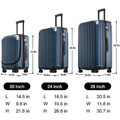 LEVEL8 Luggage Set , 2 Pieces Spinner Suitcases with Hard Shell, 20'' & 24'' / Black