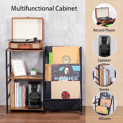 NEW Vinyl Record Storage Cabinet Shelf Display LP Album Stand Solid Wood  AWESOME