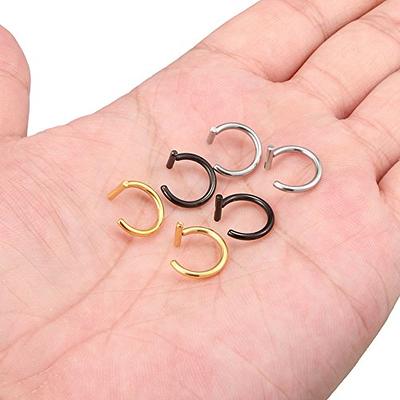 Ruifan 14G T Shaped Stainless Steel Gothic Clip on Non piercing