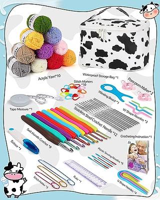 Aeelike Crocheting Kit with Yarn,68pcs All in One Crochet Kit Includes 546  Yards Acrylic Yarn,21pcs Crochet Hooks,Beginner Crochet Kit with  Instructions and Cow PU Leather Storage Bag,Blue - Yahoo Shopping