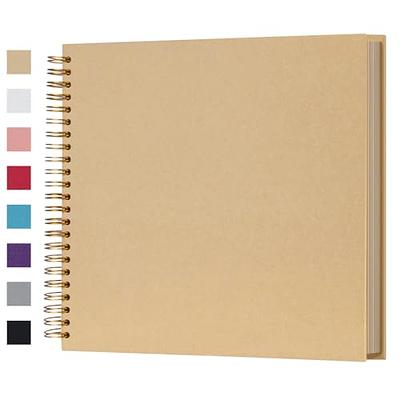 RECUTMS 30 DIY Photo Albums with Sticky Pages Button Grain Leather