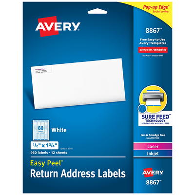 Avery Round Reinforcement Labels, White, 1/4, Permanent, 924