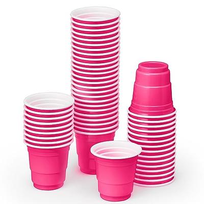 Pink Party Cups, 16 Oz, Plastic Disposable Bulk Party Decorations 50 Matte  Pink Cups Bachelorette Party, Birthday Party, Party Favors 