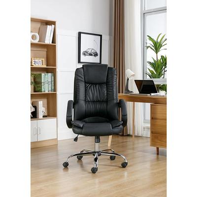 Executive Computer Office Desk Chair High Back Faux Leather Swivel Chair  Black