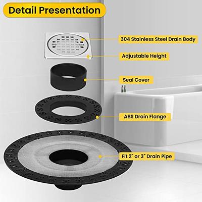 Shower Floor Drain Kit,Compatible with Schluter Systems kerdi Shower Drain,Shower  Drain Cover Kit with 4 Inch Stainless Steel Drain Grate,ABS 2 Inch  Flange(Chrome) - Yahoo Shopping