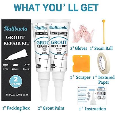 Mallbaola Tile Grout Repair Kit, 2 Pack Beige Grout Filler Tube