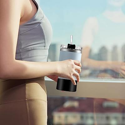 JoyJolt 20oz Glass Water Bottle: Strap & Silicone Sleeve