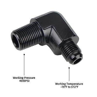 Dexepe 6AN Male Flare to 3/8 Male 90 Degree Fitting Adapter Aluminum Fuel  Line Hose Adapter Black Anodized Fuel System Fittings - Yahoo Shopping